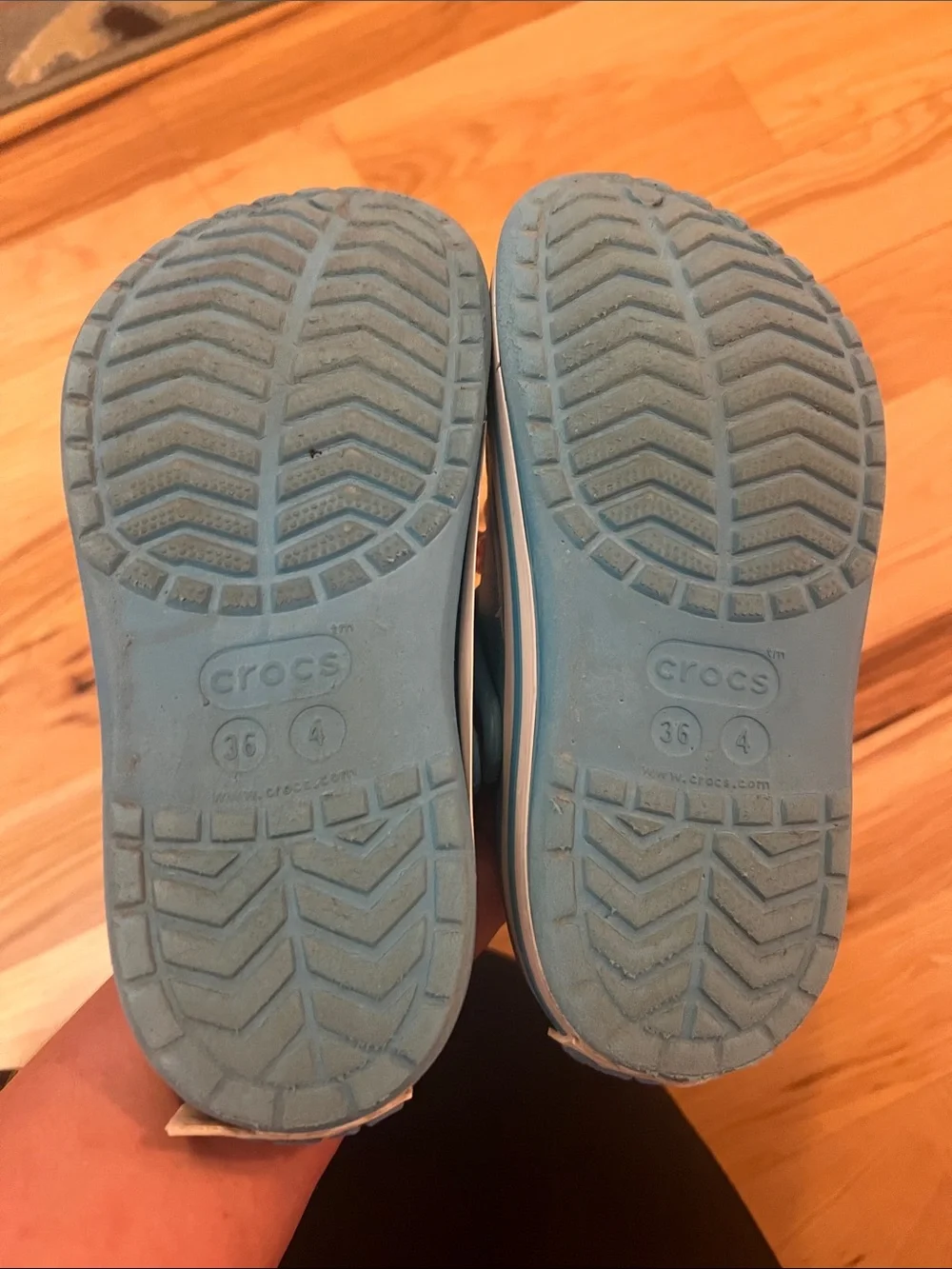 CROCS Kids Light Blue Clog Sandals with Decorative Charms